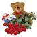 red roses with teddy and chocolates. Cyprus